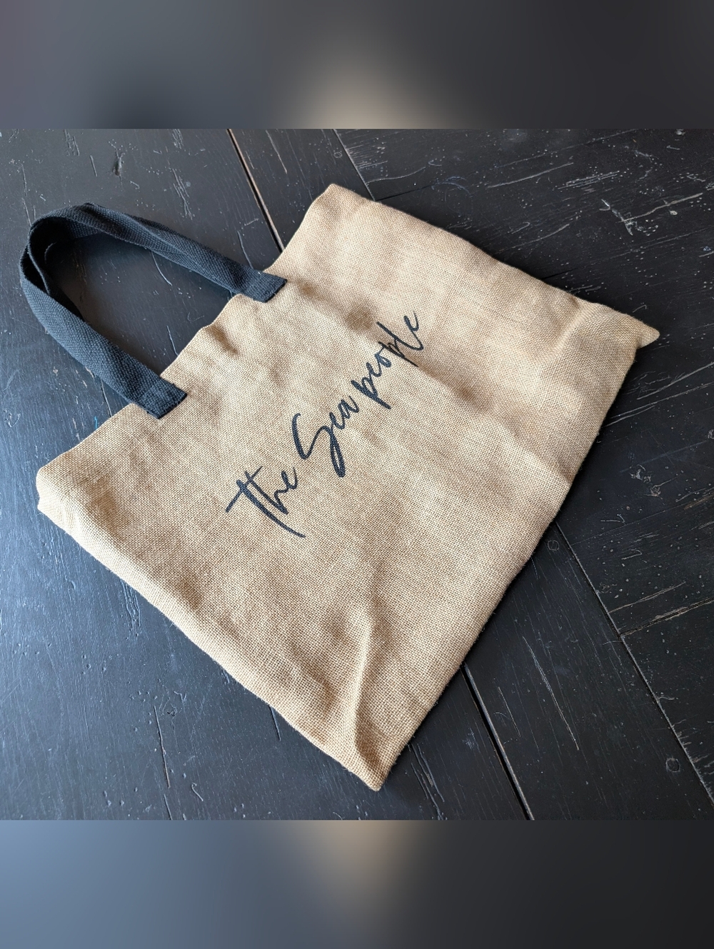 The Sea People Large Burlap Canvas Beach Tote Coastal Beach Vibes Minimalist